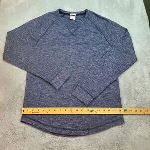 Abercrombie & Fitch Muscle Fit Long Sleeve Shirt Mens S Raglan Marled Navy Blue